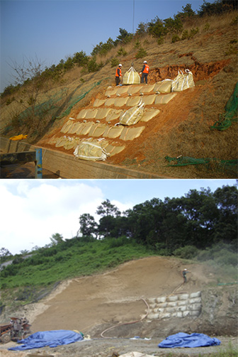 개량토 블럭 쌓기&개량토 취부